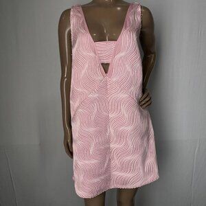 Arrange Women's Mini Dress Baby Pink Size 6 | Wave Textured Sleeveless V-Neck